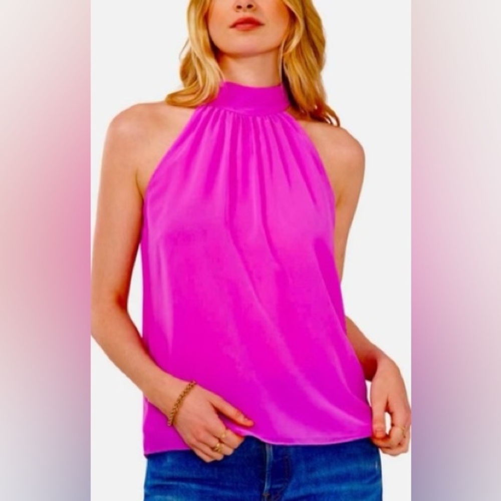 1. State Vibrant Pink Halter Blouse